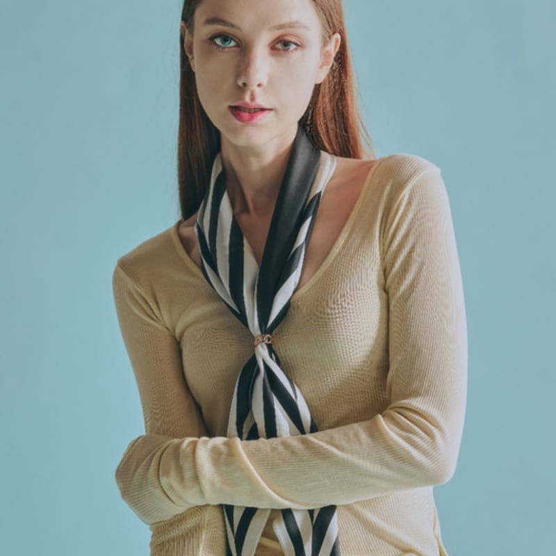 RECLOW RECLOW SYMBOL STRIPE Big Silk Scarf
