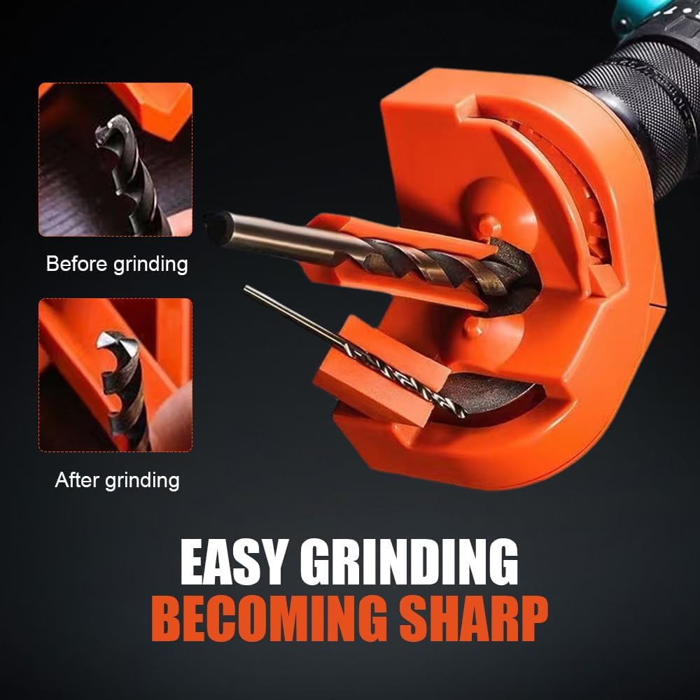 Multipurpose Drill Bit Grinding Sharpeners, 2025 New Sharpener for All Bits with 2 Grinding Wheels for Carbide and Cobalt Drill Bits