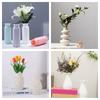 Modern Decorative White Flower Bottle Delicate Anti-fall Minimalist Plastic Vase Handicraft Flowers Container Ornament Office