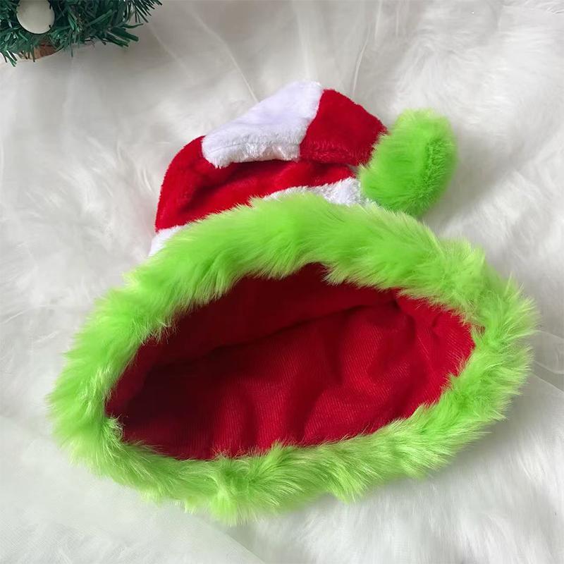 1Pcs Unisex New Year Festive Party Supplies Gifts Splicing Christmas Santa Hat Xmas Long Plush Holiday Red Hat For Woman And Man