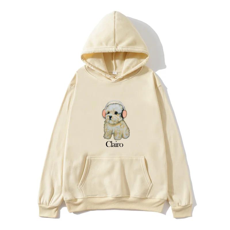 Clairo Herren- und Damen-Top Kapuzenpullover Lustiges Hunde-Muster Kleidung Neue Harajuku Mode Kapuzen-Hoodies Herbst Winter Pop