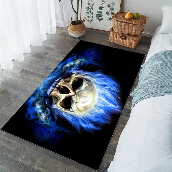 3D Dark Skull 4190 Tom Wood Rug Round Non Slip Rug Mat