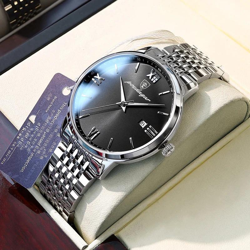Top brand new waterproof luminous men's watch student ultra-thin calendar business watch