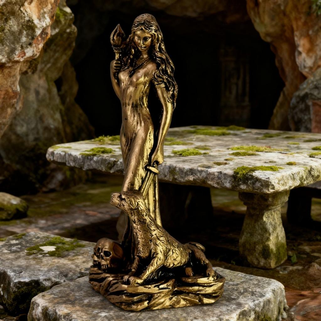 Golden Magic Witch Muse Kat God Pagan Altar Statue Ornament Decoration Home Sculpture Ornament