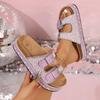 Fashion Ladies Shoes 2025 Open Toe Women's Slippers Summer Hot Sale Buckle Platform pearl Crystal Sandals Outdoor Daily Casual Slippers