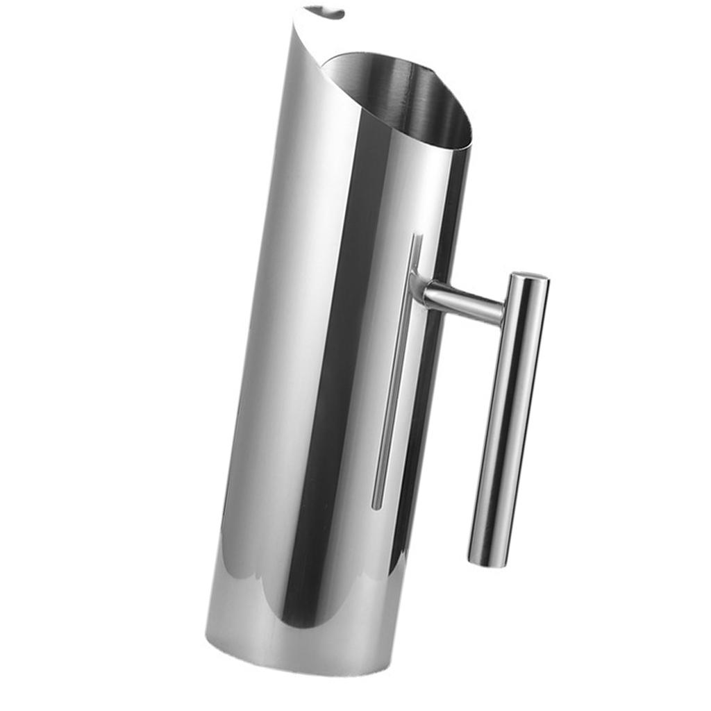 Stainless Steel Water Pitcher with Ice Guard 1.5L Capacity Ergonomic Handle Fruit Pitcher for Cold D