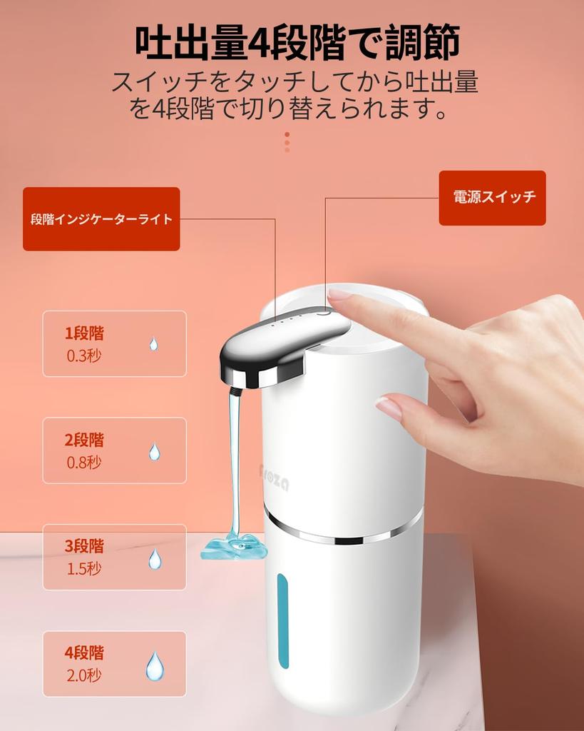 Froza Soap Dispenser Automatic Liquid Type Dish Detergent Dispenser Kitchen Alcohol Gel Compatible Hand Soap Auto Dispenser 4 Levels 400ml Wall