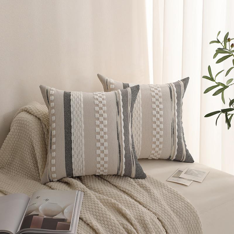 Nordic Style Tufted Colorful Velvet Woven Pillow Cover Single-sided Home Cushion Sofa Decorative Cushion Cover