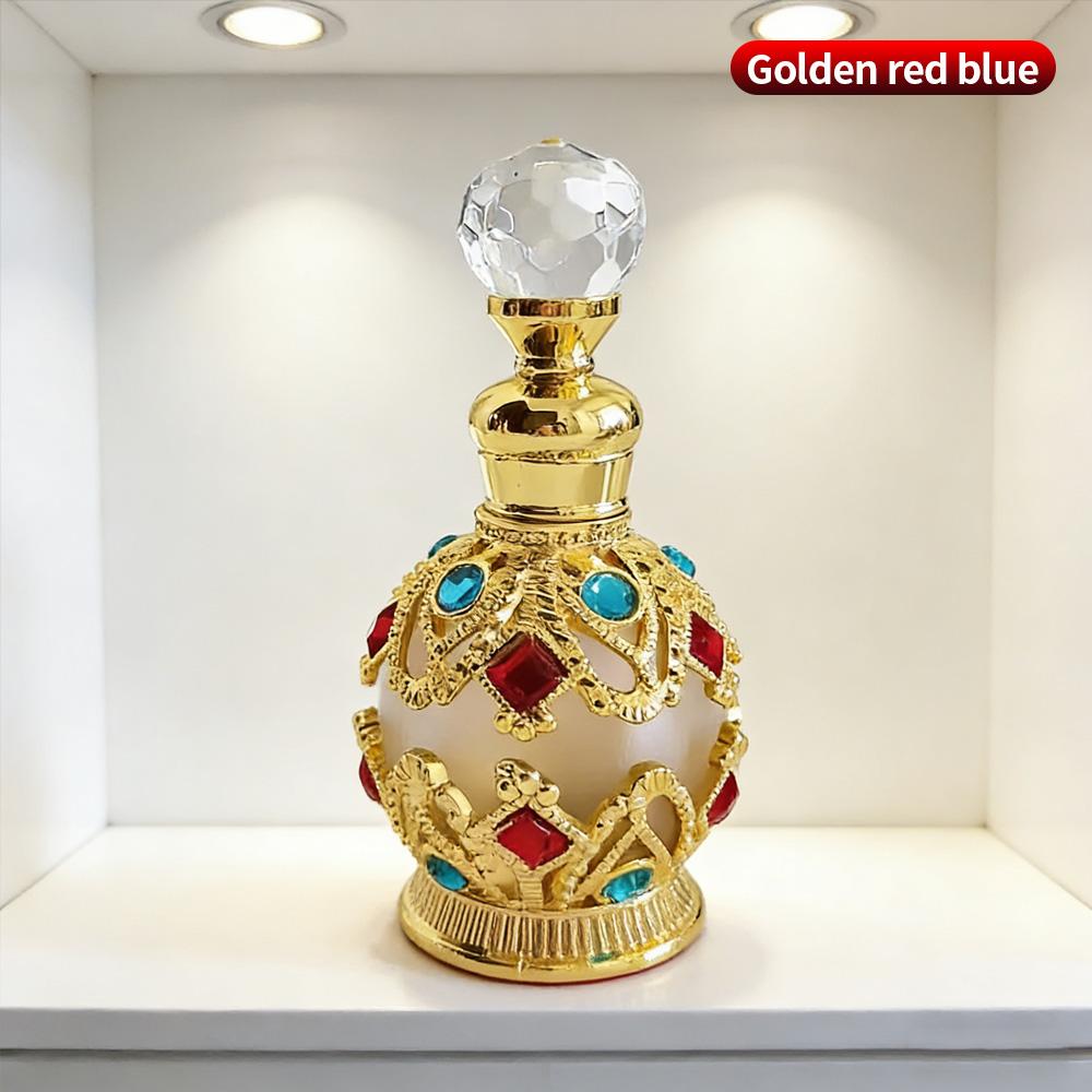 15ml Portable Jewelry-Encrusted Perfume Bottle Refillable Vial for Fragrance Storage Desktop Decor Festival Gift Idea