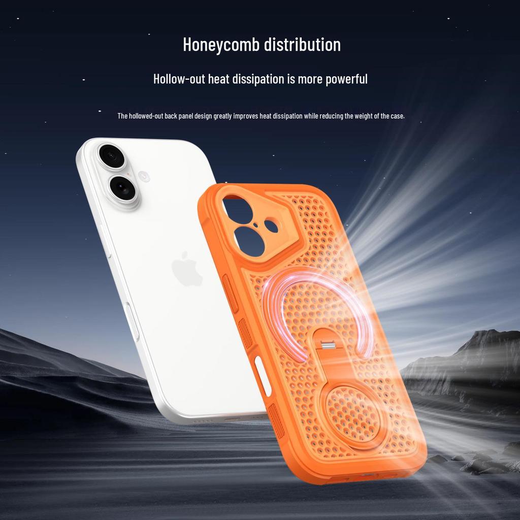 iPhone 17 Pro Max Magnetic Cooling Case with 360 Stand, Compatible with Apple 16/15, Full Coverage Protection for 14