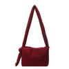 Korean Style Women's Cotton-Padded Crossbody Messenger Bag - Solid Color, Large Capacity