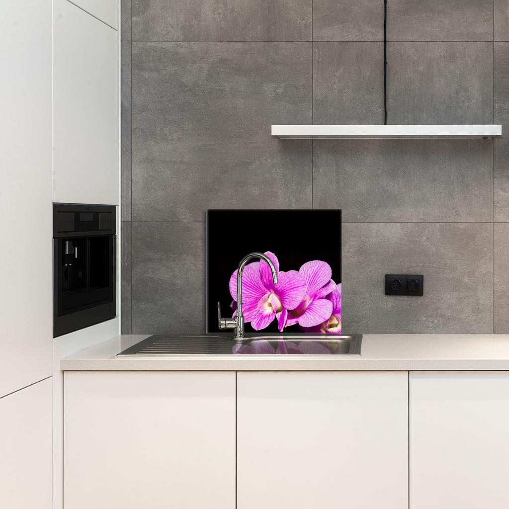 PANNELLO IN VETRO PER CUCINA 65x60 Orchidea