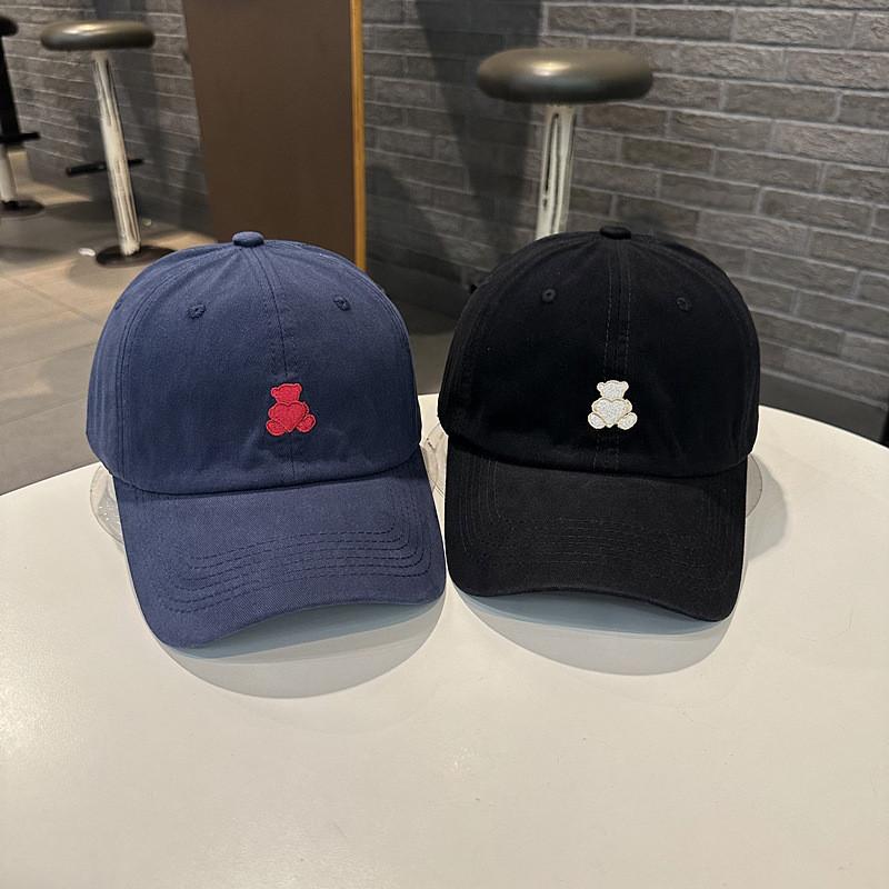 Baseball Cap Women Embroidered Heart Bear Casual Sun Hat For Summer Activities