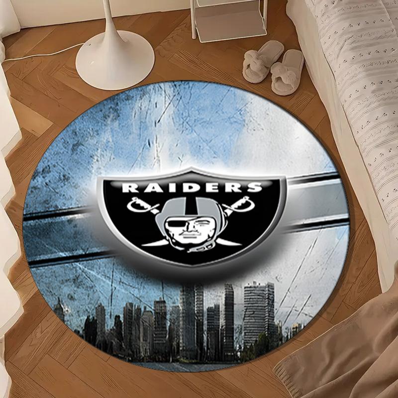 Rai-ders Football Legacy Round Rug for Livingroom,Bedroom, Palyroom, Chair Rug, Area rug, Circle Carpet, Large Size Fan Christmas gift