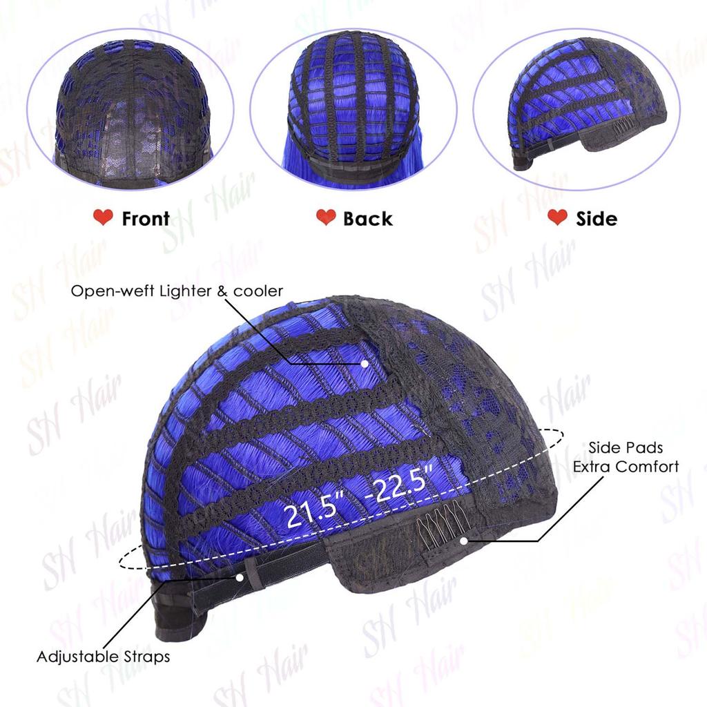 Synthetic Dark Blue Bob Wig Short Straight Wig for Women, Anime Coraline Cosplay Wigs for Halloween Cosplay Party Daily Wear