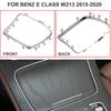 For Mercedes Benz E Class W213 2015-2020 Chrome Frame Central Armrest Water Cup Holder Trim Strip Ashtray Cover Plating Strip