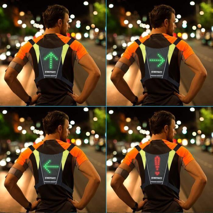 shenkey gilet de cyclisme à led avec indicateur de direction - télécommande,feux de direction,rechargeable par usb
