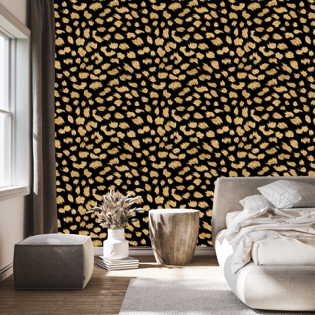 Gold Leather Wallpaper Black, Ochre and Gold for Living Room and Bedroom 50x1000