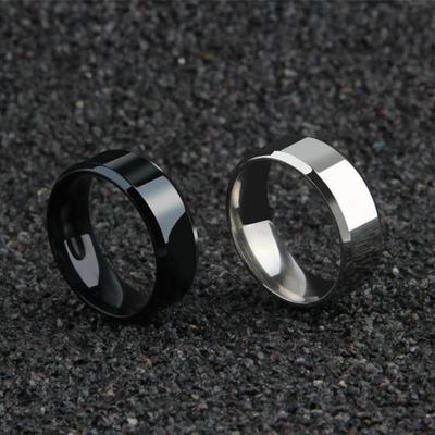 Modischer Charm-Schmuckring für Männer und Frauen, Edelstahl, schwarze Ringe, Hochzeits- und Verlobungsring, hochwertiger matter Männerschmuck
