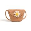 Spring and Summer Korean Cute Little Fragrant Wind Woven Small Flower Contrasting Color Women's Bucket Bag New Women's Shoulder Messenger Bag