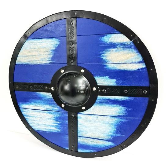 

Средневековый деревянный уникальный щит викингов, готовый к бою, идеальный щит викингов