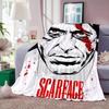 Movie S-Scarface Throw Lightweight 240g Flannel Blanket Soft Skin-friendly for Summer Cooling