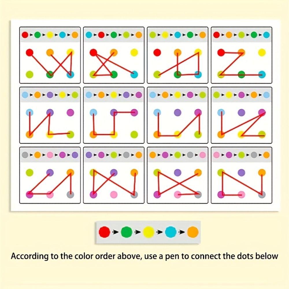 Reusable Training Link Cards Attention Training Color Number Cards Early Education