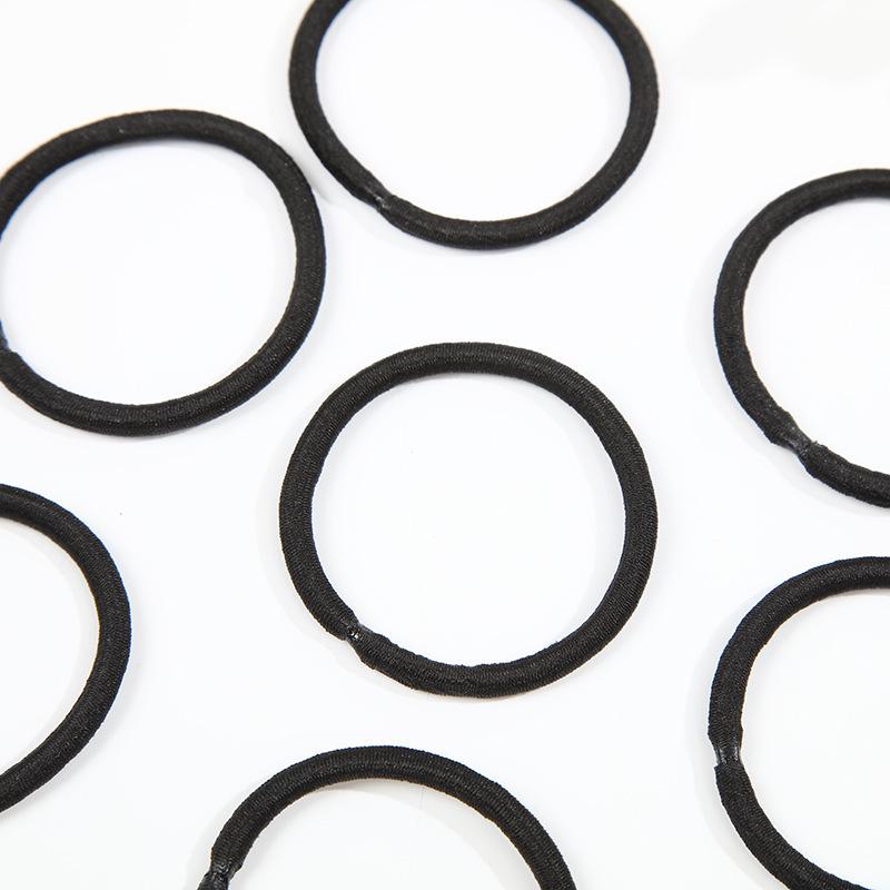 Durable Black Elastic Hair Bands: High Elasticity, Versatile, Seamless, Simple, Disposable