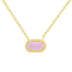 

Colored Zircon Necklace Twelve Birthday Stone Pendant Light Luxury Emerald Egg Oval Birthday Clavicle Chain