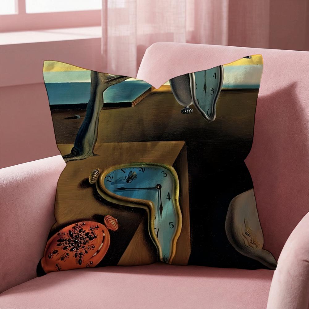 S-Salvador Dali Cushion Cover Multi-Scene Pillow Cover for Home & Car - Reversible, Soft & Durable for Daily Use