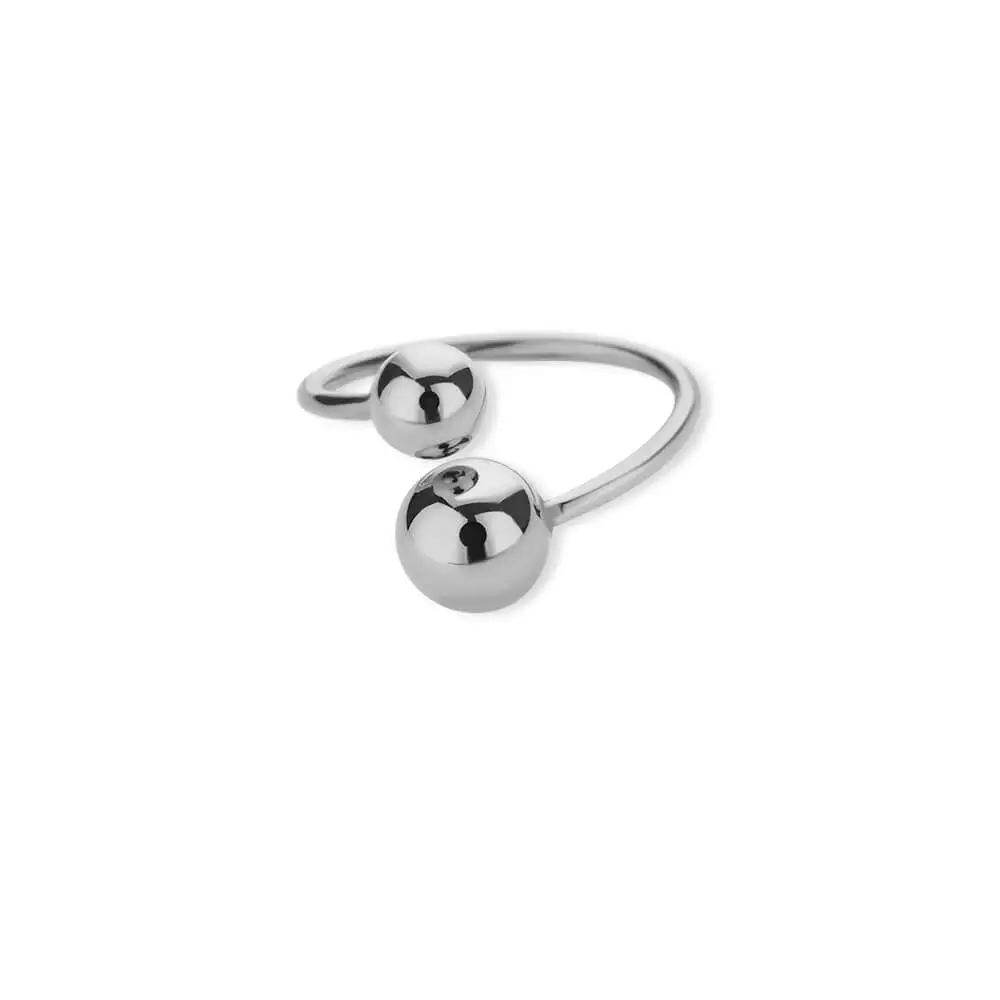Spherical Personality Ring Women's Gold Steel Size Ball Ring Premium Niche Accessories