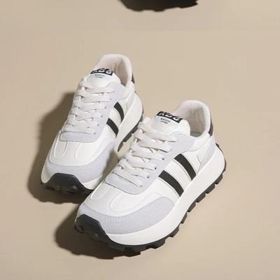 Mode Damen Schuhe Mode Dicke Sohle Sneaker für Damen Leder Vulkanisierter Schuh Atmungsaktiver Freizeitschuh Tenis Mujer Forrest Gump Schuhe