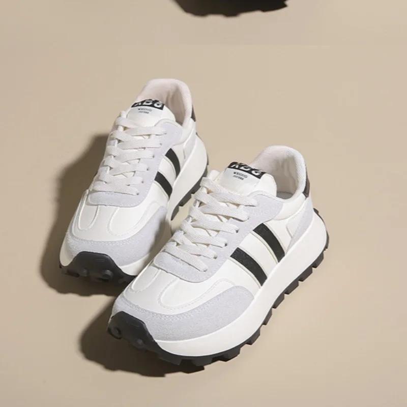 Women Shoes Thick Bottom Sneakers for Women Leather Vulcanise Shoe Breathable Casual Shoe Tenis Mujer Forrest Gump Shoes