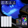 12V LED Car Interior Atmosphere Backlight Ambient Mood Foot Light Cigarette USB Lighter Decorative APP Remote Control Lamp