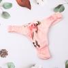Clearance Pink Embroidered Japanese Style Women's Thong
