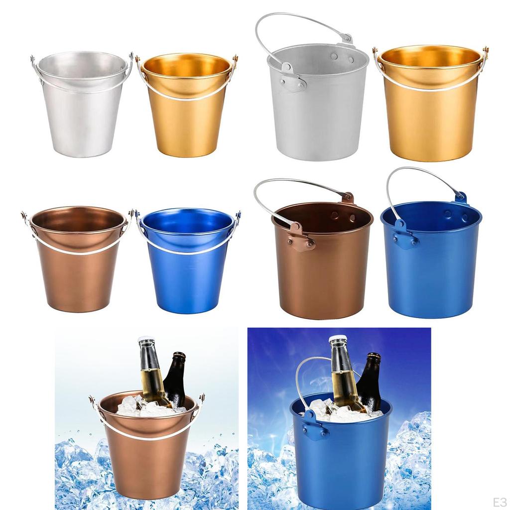 Alloy Ice Beverage Bucket, Drink Party Supplies Portable Tableware Sink Bucket for Home