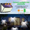 Solar Sensor Lights PIR Motion Sensor Lamp 288LED Outdoor IP65 Waterproof for Porch Garden Patio Yard Garage Pathway with 3 Mode