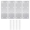 4Pcs Stainless Steel Metal Straight Brackets With Screws Straight Brace Repairing Mending Plate Wood Bracket Connectors