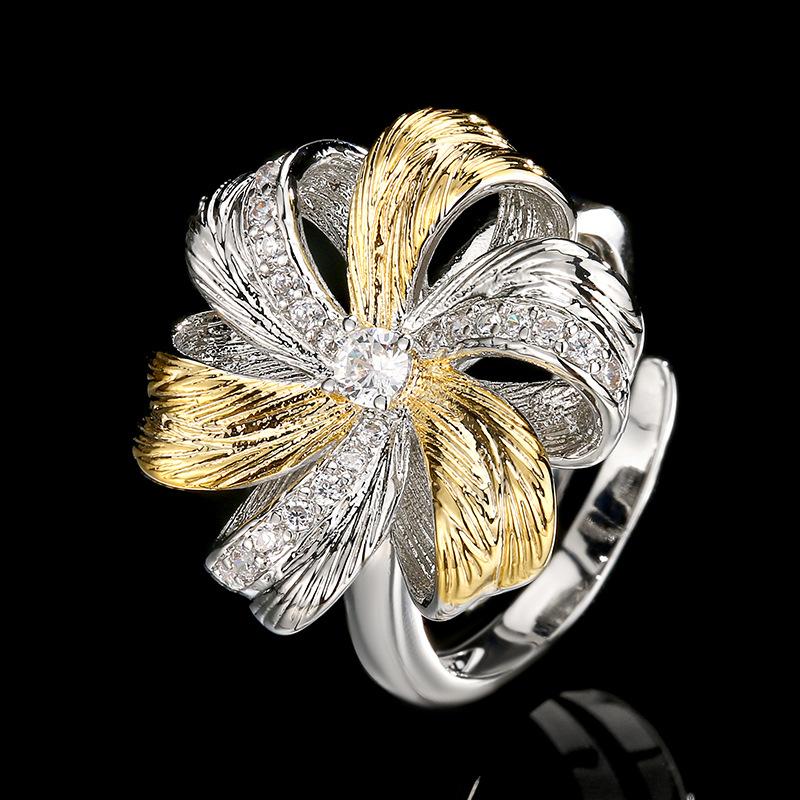 

Комплект Ювелирных Изделий Ожерелье Серьги Винтажный Французский Матовые Бриллианты Цветок Женский