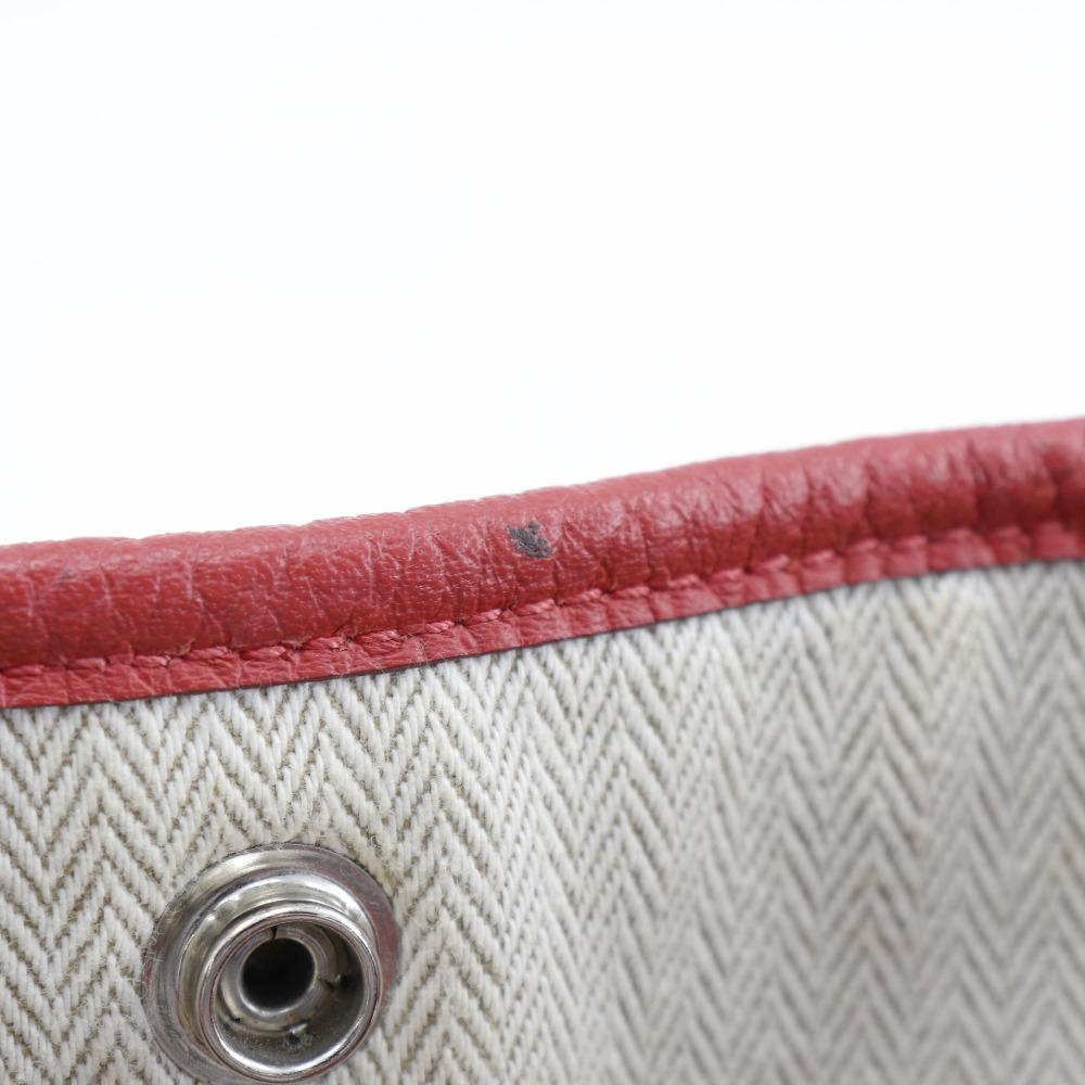 Hermes Garden Party PM Tote Bag Red Negonda Women Used
