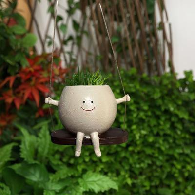 Mecedora/maceta con forma de columpio, maceta para suculentas, bonita maceta de resina para el hogar, suministros para el jardín, plantas de interior y exterior