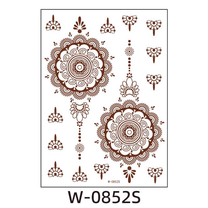 Waterproof European & American Red/Brown Henna Lace Tattoo Stickers for Arab Brides