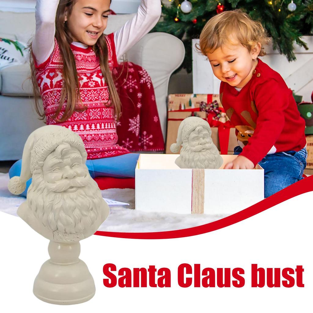 15cm Christmas Santas Figures Resin Crafts Sculpture Santa Half Body Sculpture For Home Dorm Bedroom Apartment Counter Party