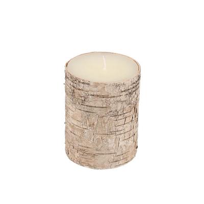Dulton Birchwood Log Candle, Small, Creates a Natural Warmth, White Birch, 10cm Tall, 8cm Diameter, XR23-0579S