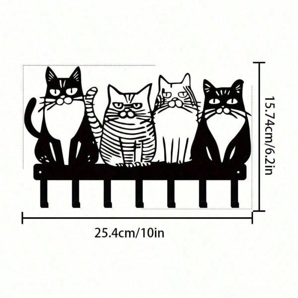 

Cat Wall Hook Metal Home Decor Organizer Kitchen Bathroom Gift TY7137
