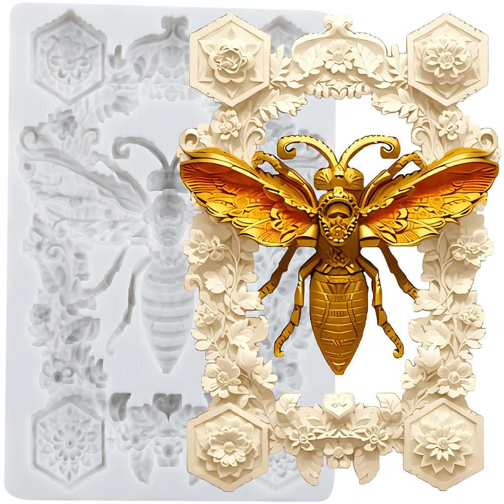Insect Silicone Molds Bee Fondant Mold Cake Decorating Tools Cupcake Topper Candy Chocolate Gumpaste Mold