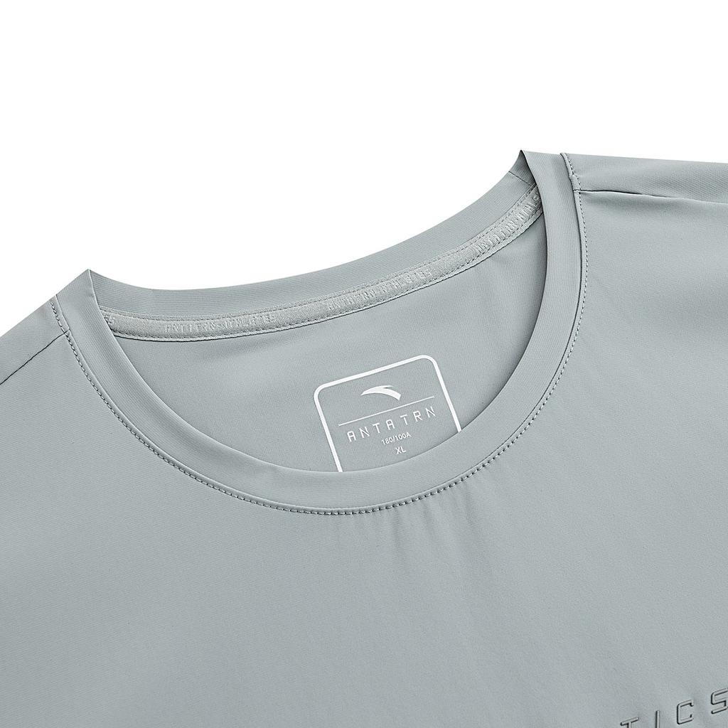 Anta Comfortable Short Sleeve Knitted T-Shirt Men Tops Light-Blue-Green 152537107-2