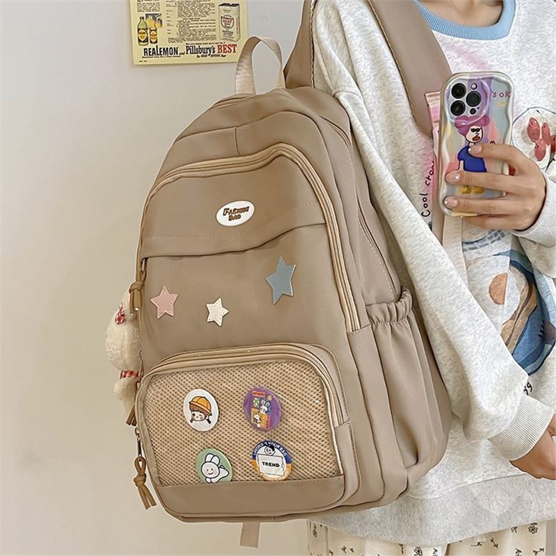 Schoolbag Japanese Ins Transparent Pain Bag Large Capacity Versatile College Girl Mini Backpack Cute Little School Bag