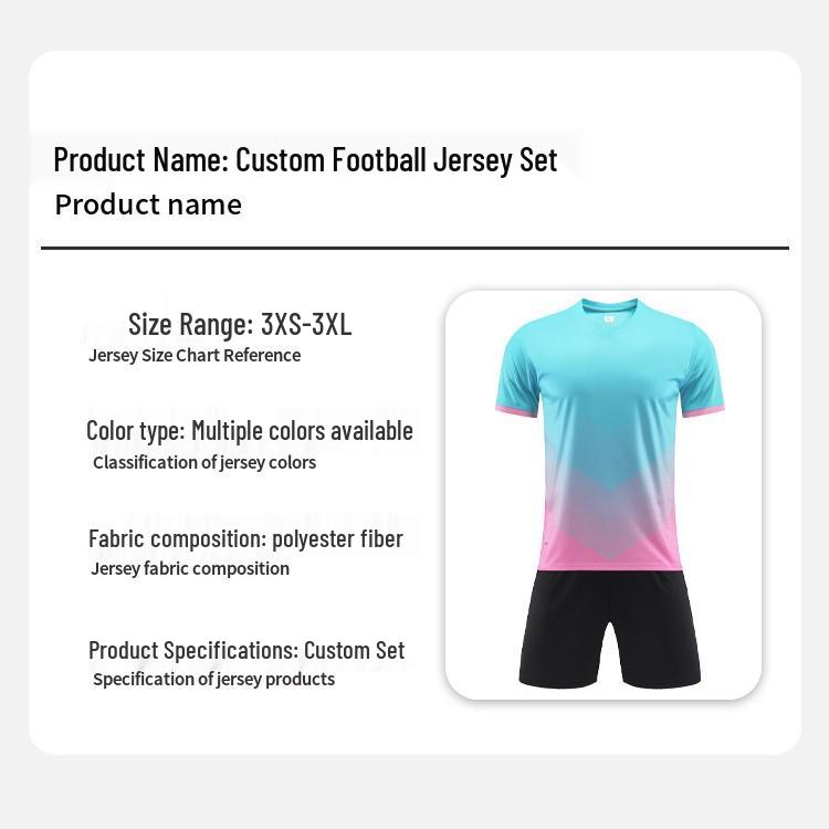 Customized Short Sleeve Football Jersey Set for Men, Women & Kids - Includes Number Printing for Team & Training