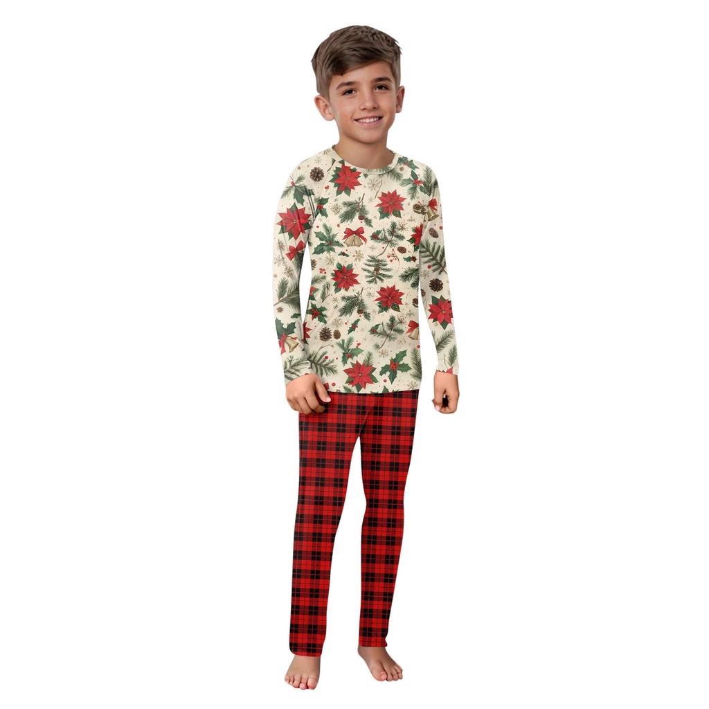 Christmas Prints Family Matching Long Sleeve Tops+Pants Set Family Matching Sets